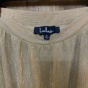 Lulus Jovial Occasion Gold Maxi Skirt